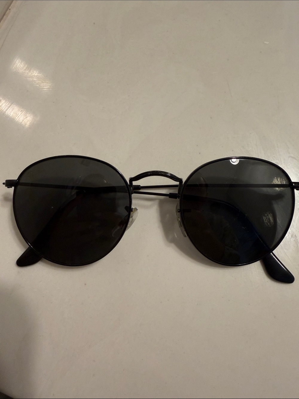 Ray-Ban Black Round Metal Sunglasses
